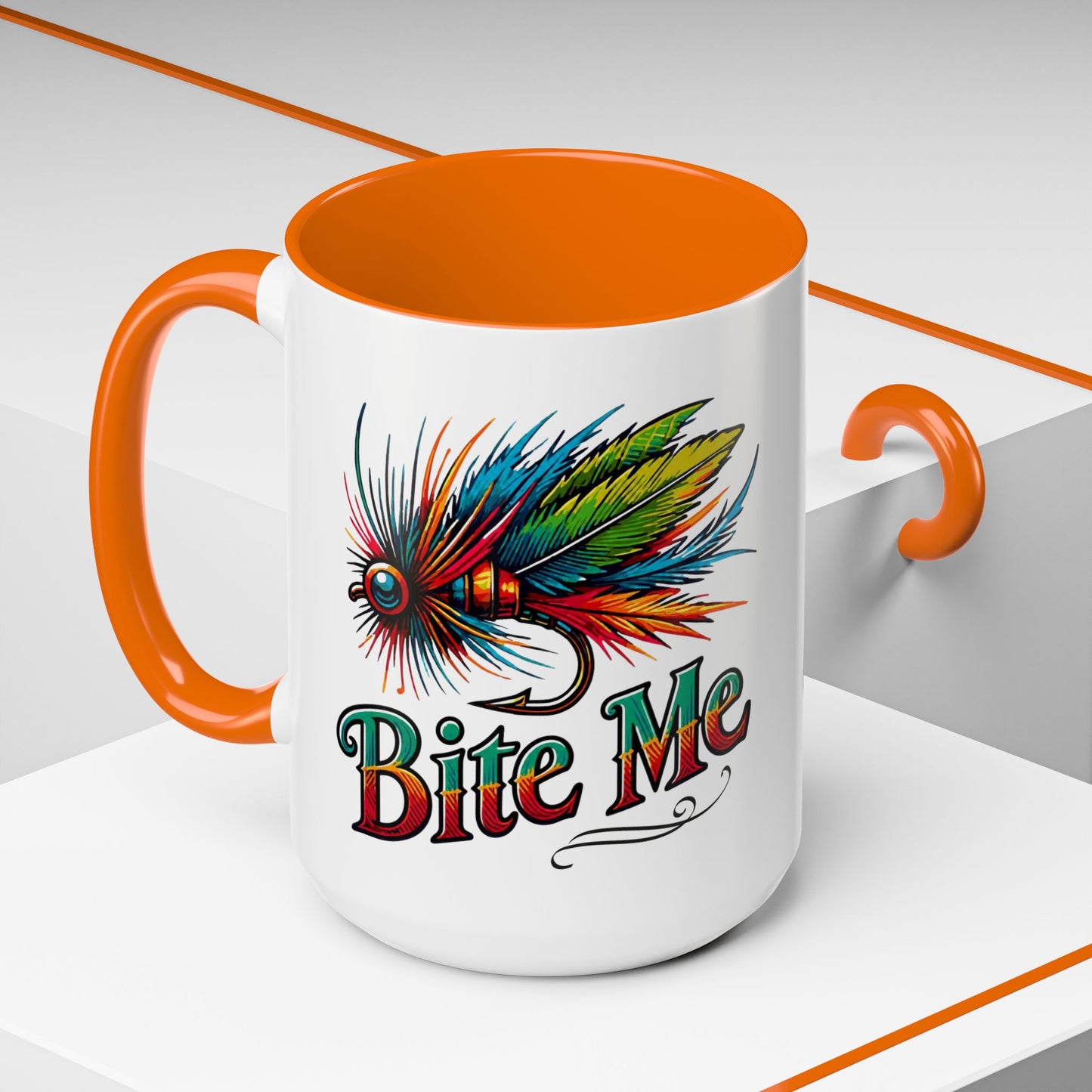 Fishing Lure “Bite Me” 15oz Accent Coffee Mug