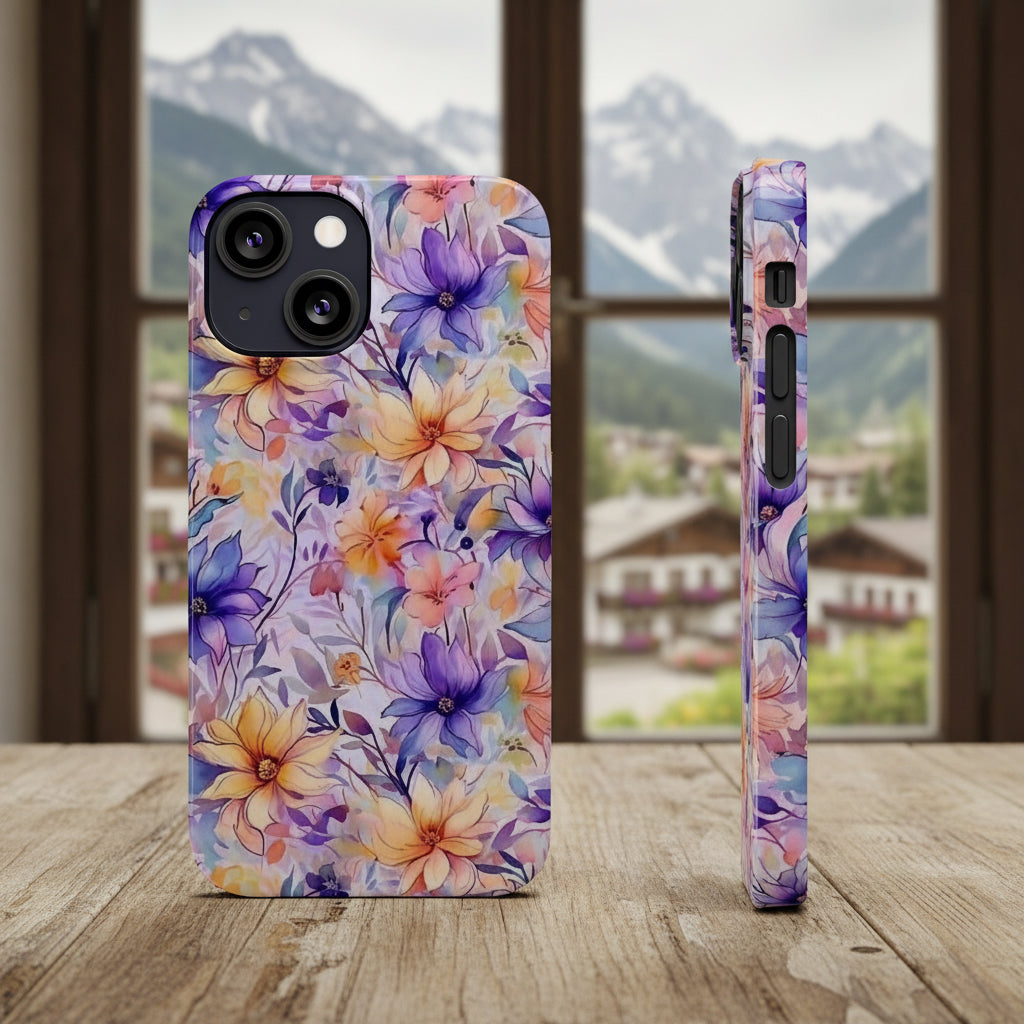 Floral Watercolor Slim Phone Case