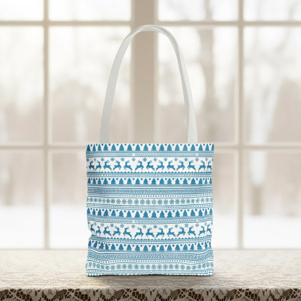 Blue Nordic Winter Tote Bag