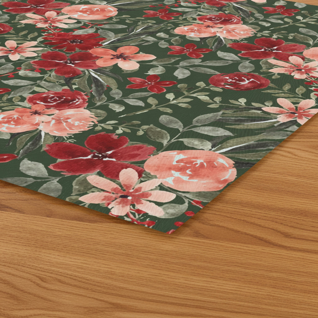 Forest Flowers Glass Cutting Board