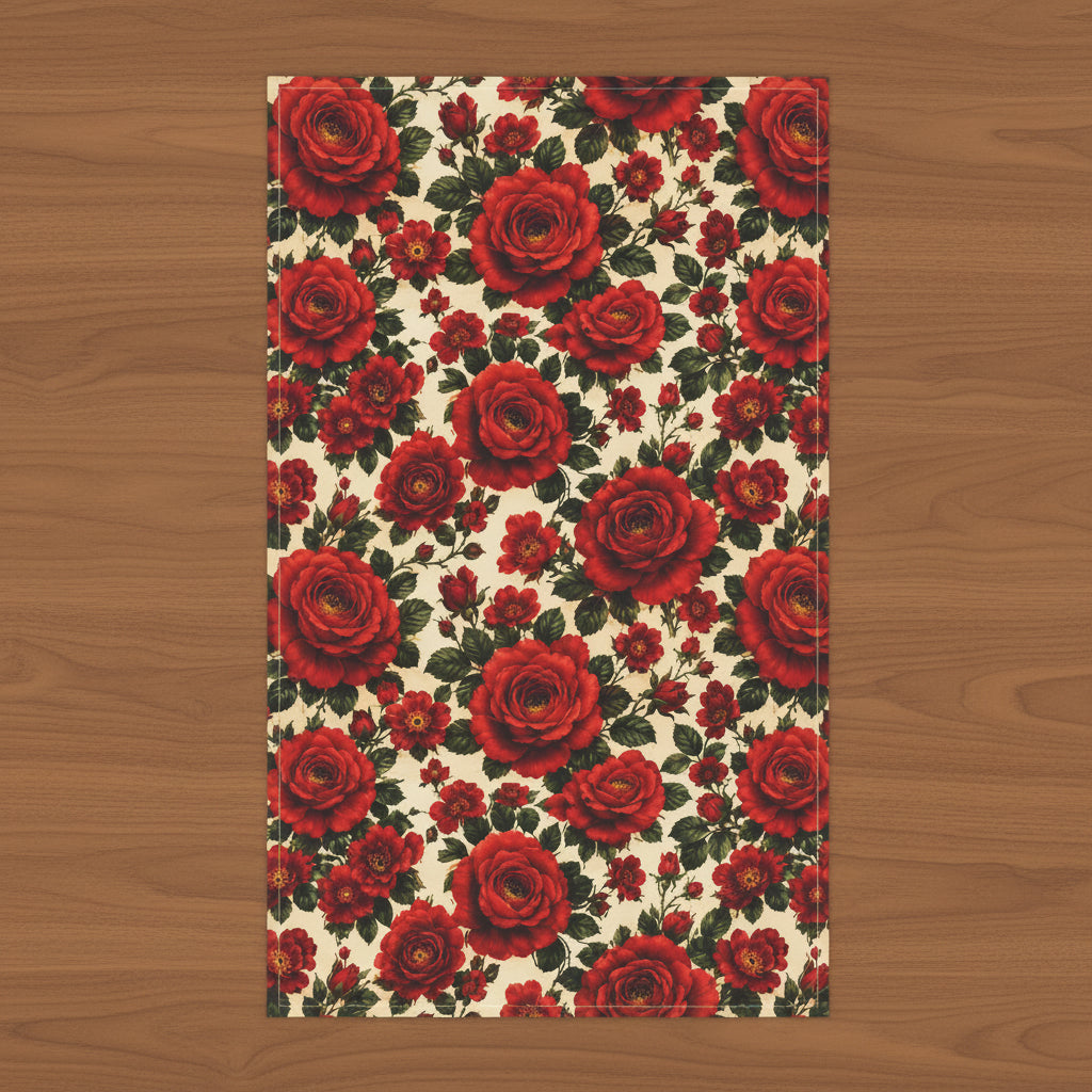 Riverfront Roses Tea Towel