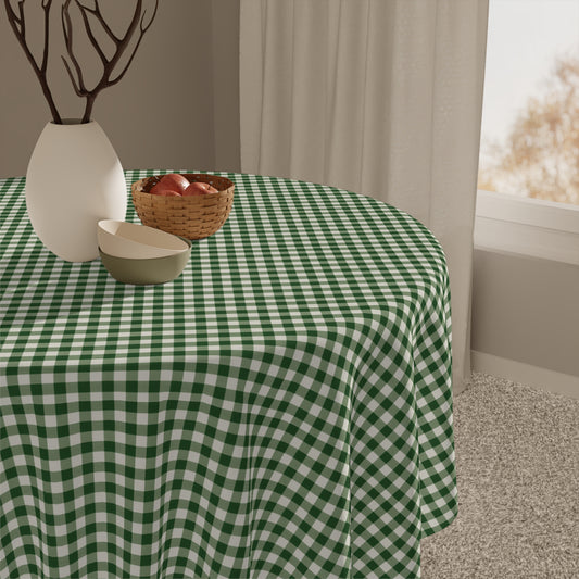 Forest Green Gingham Tablecloth