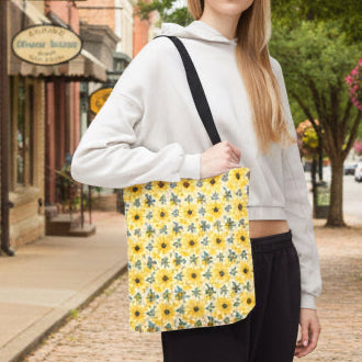 Sunflowers and Bees Tote Bag
