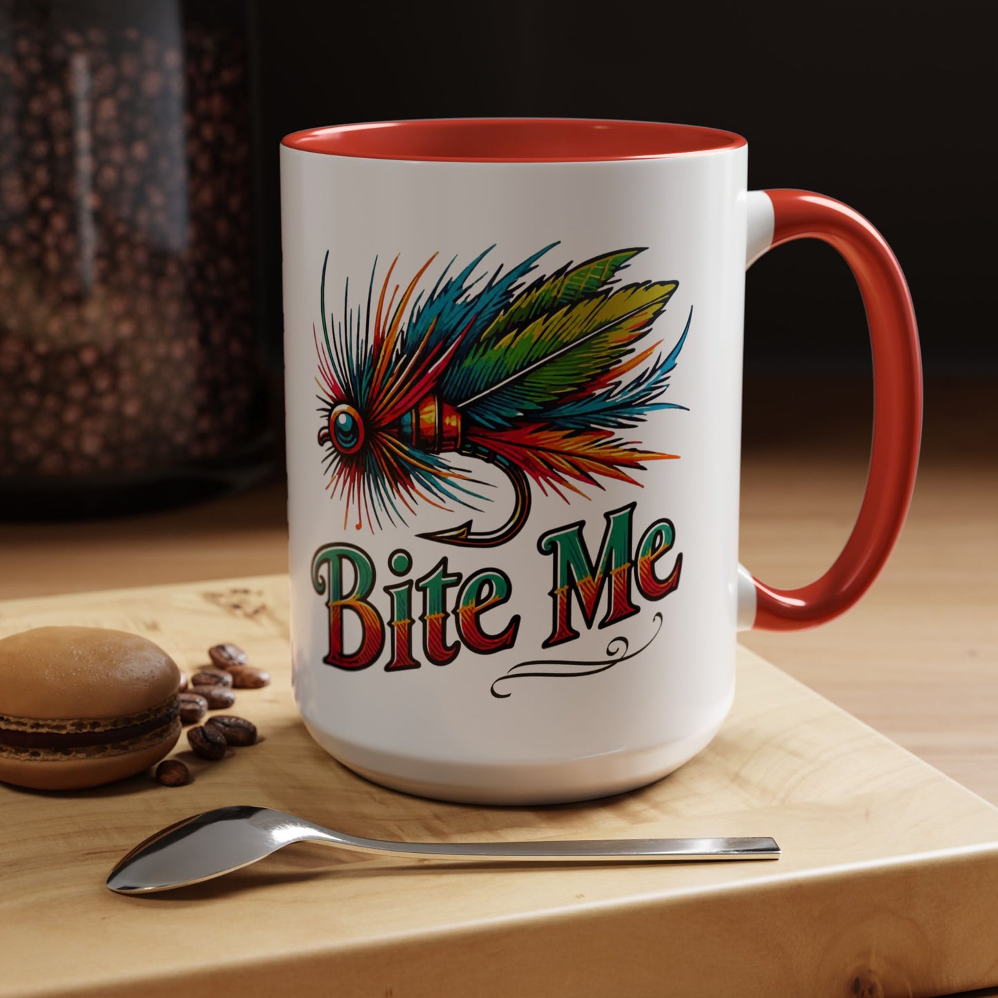 Fishing Lure “Bite Me” 15oz Accent Coffee Mug