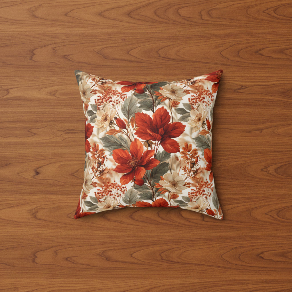 Autumn Foliage Faux Suede Pillow