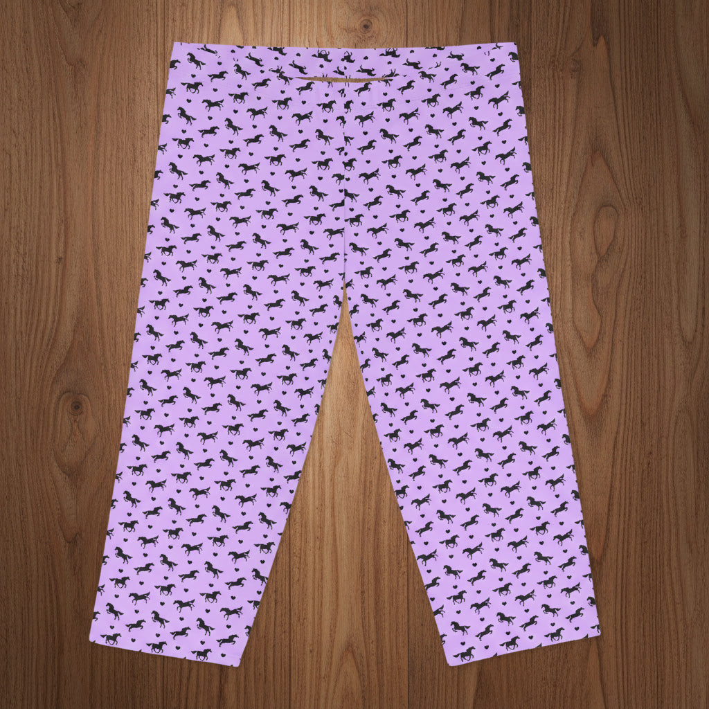 Horses & Hearts Lilac Capri Leggings