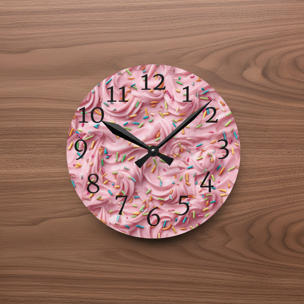 Pink Frosting Wall Clock