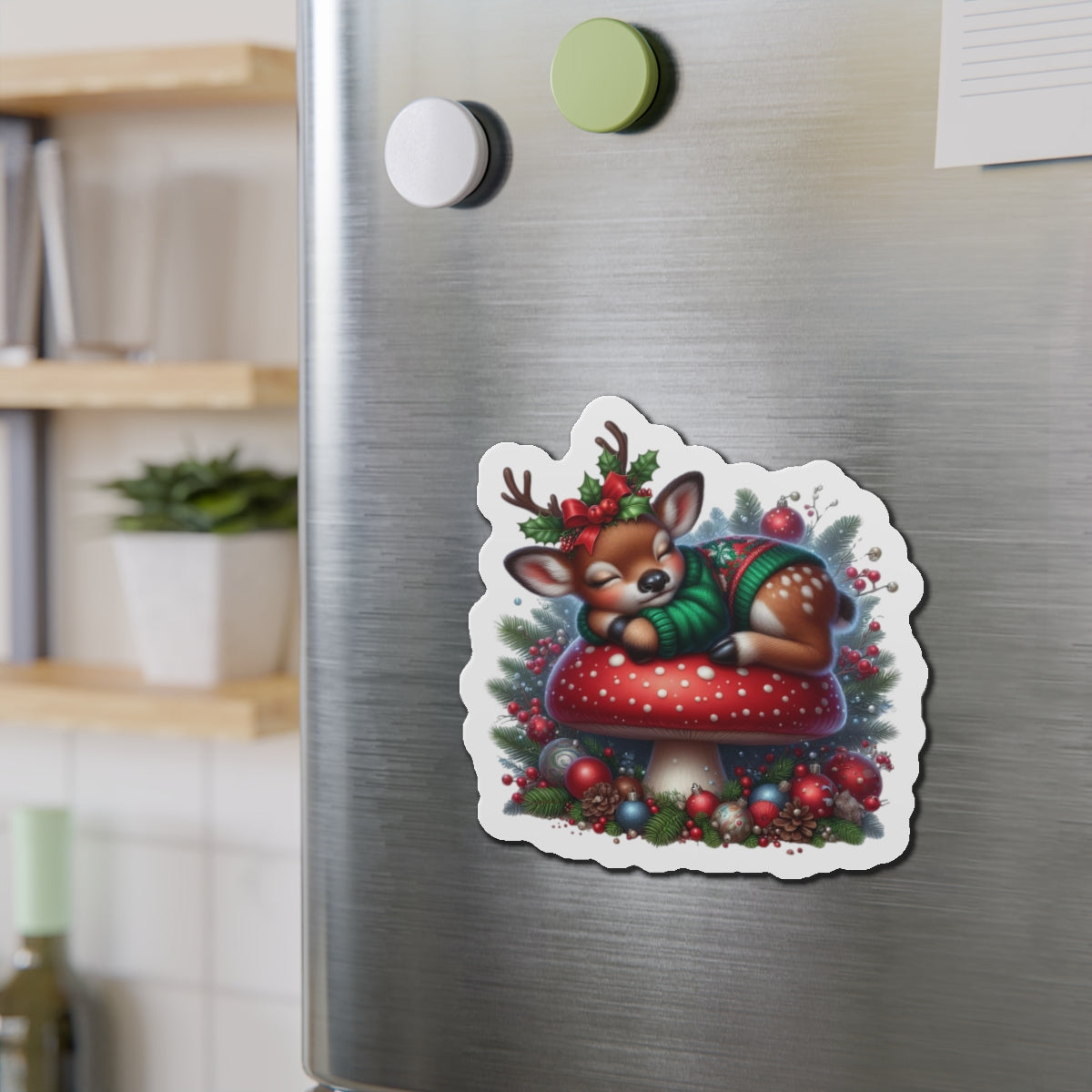 Sleeping Reindeer Fridge Magnet