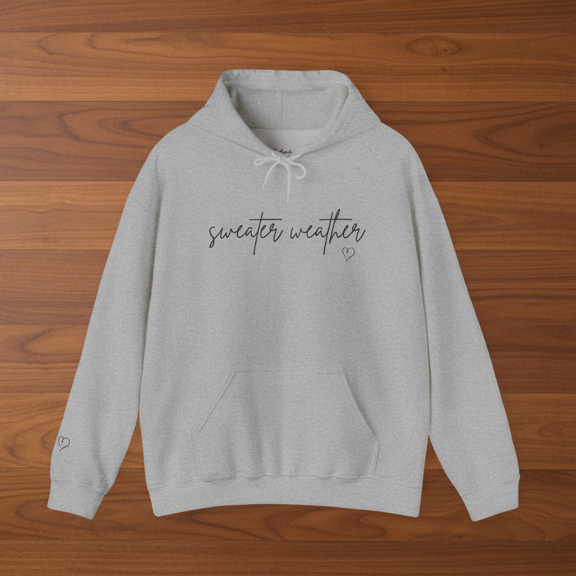 Sweater Weather Hoodie with Heart accent sleeve