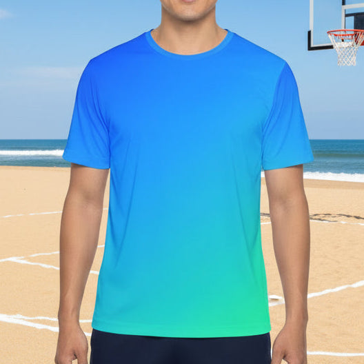 Mens Blue Ombré Active Sports Jersey