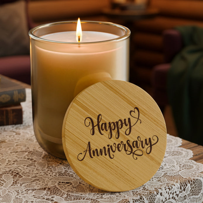 Happy Anniversary 14oz Engraved Soy Candle | Scented Gift Candle