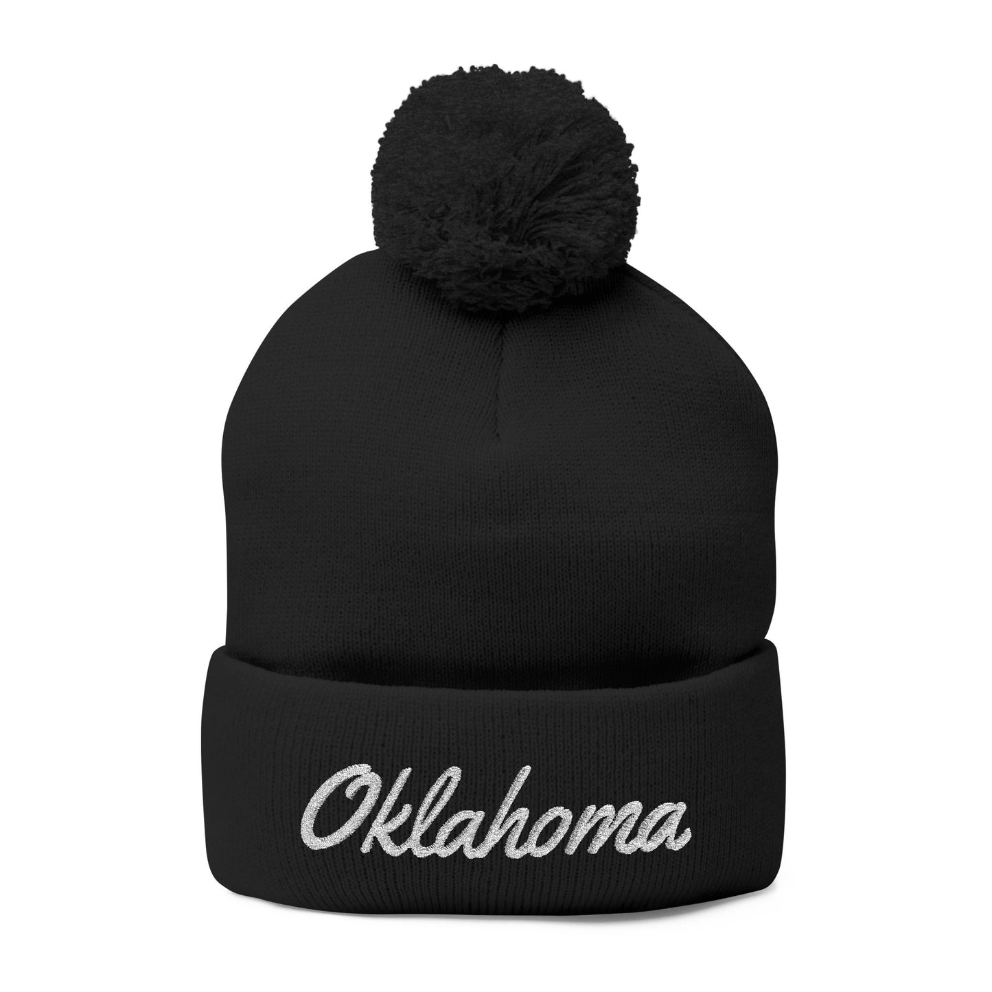 Oklahoma Embroidered Pom-Pom Knit Cap — Oklahoma Beanie for Fans