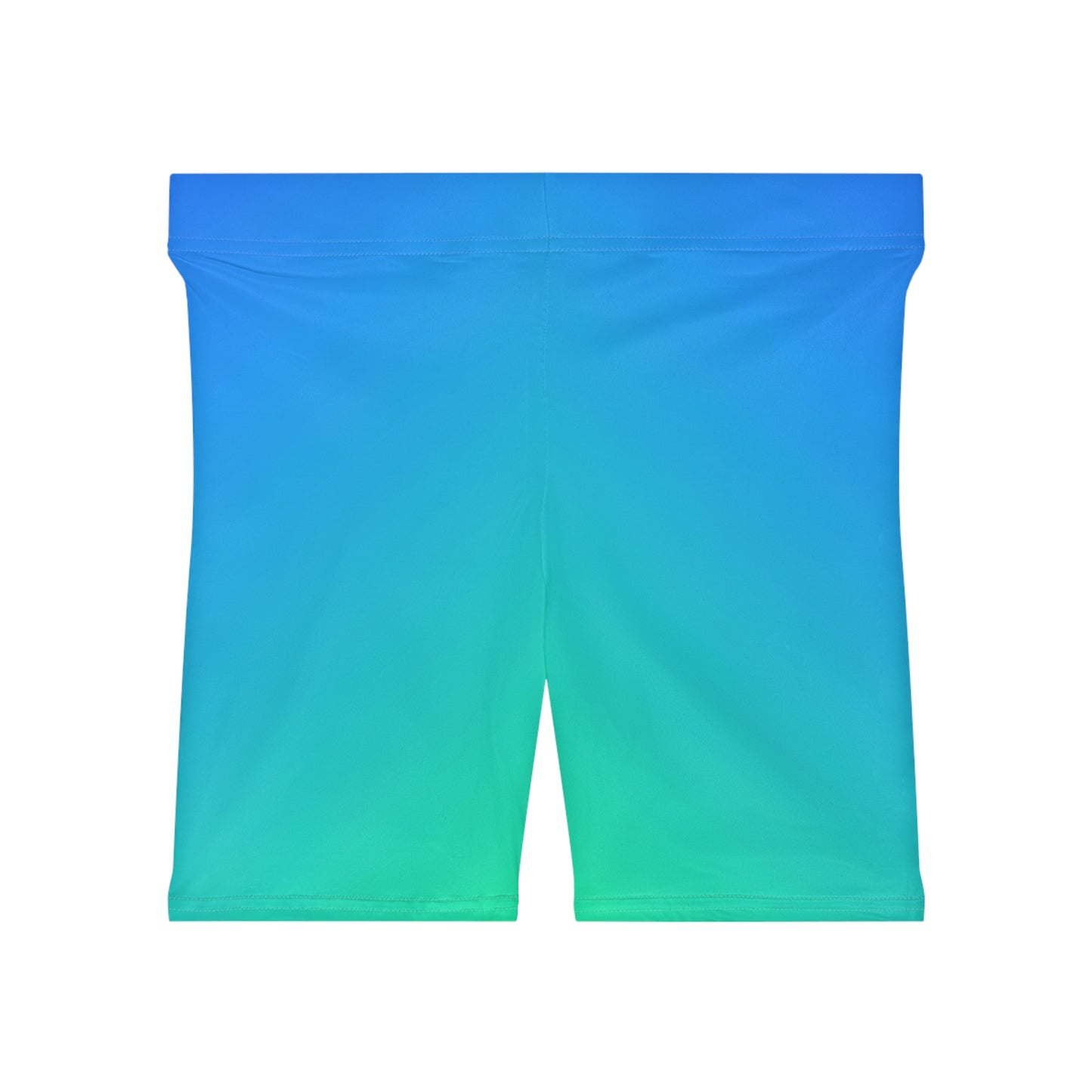 Blue Gradient Bike Shorts — Women's Ombre Activewear