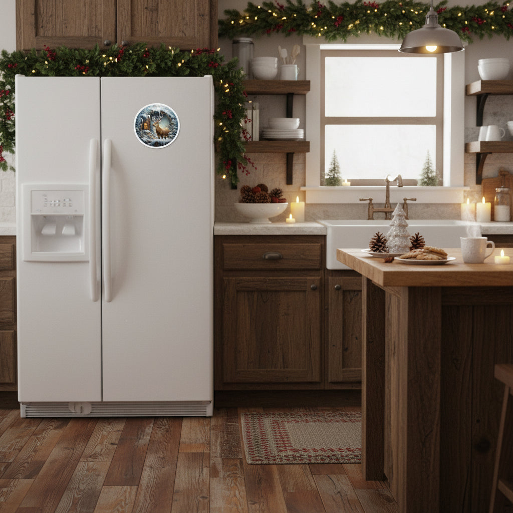 Winter Forest Deer Magnet