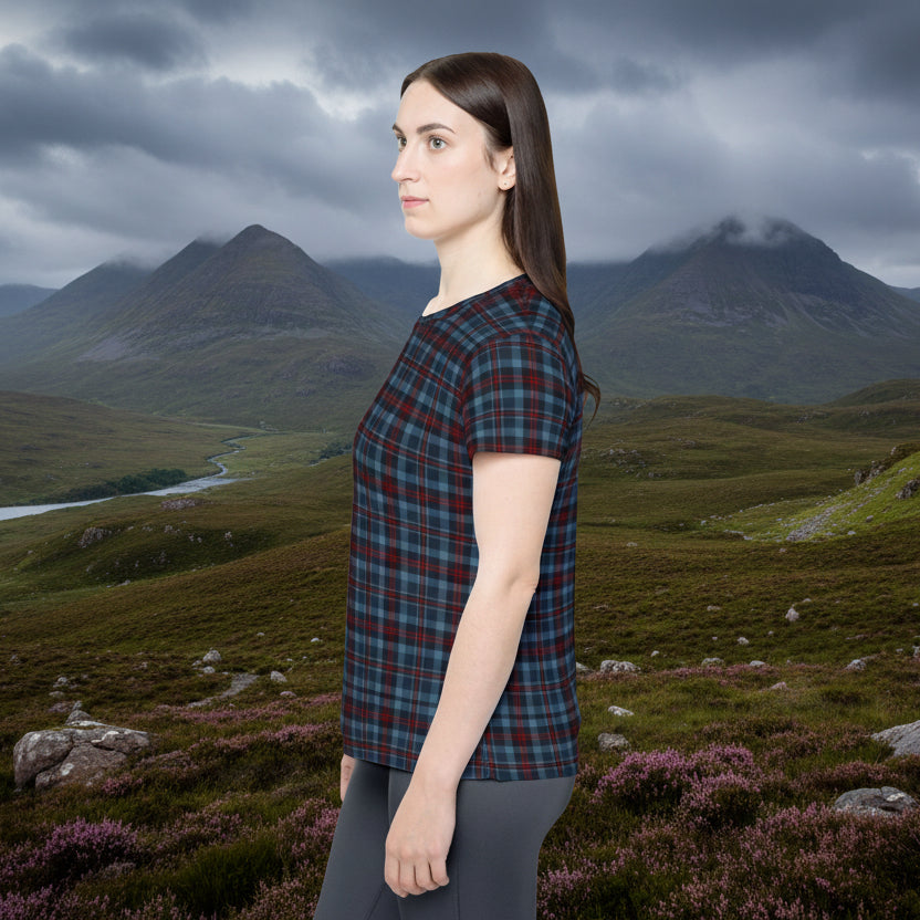Highland Hearth Blue Plaid Women’s Sports Jersey