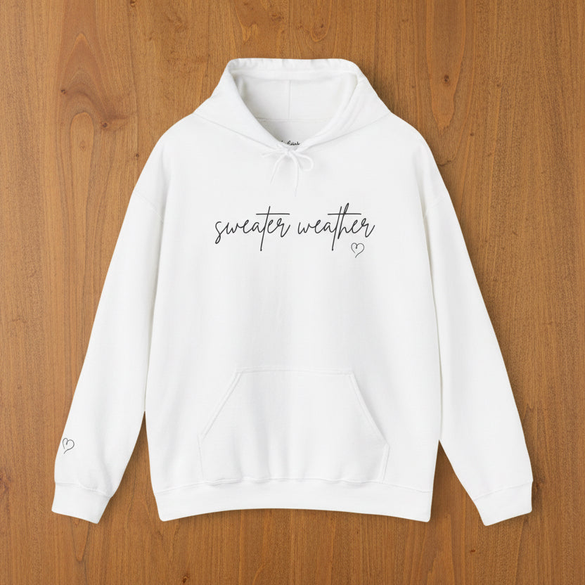 Sweater Weather Hoodie with Heart accent sleeve