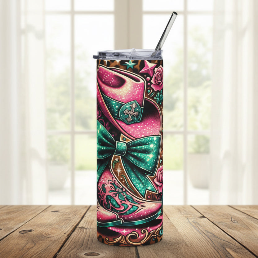 Fancy Pink Boots 20oz Stainless Steel Tumbler