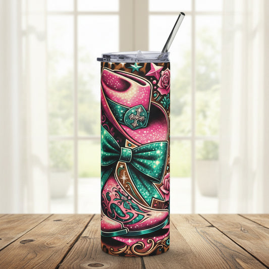 Fancy Pink Boots 20oz Stainless Steel Tumbler
