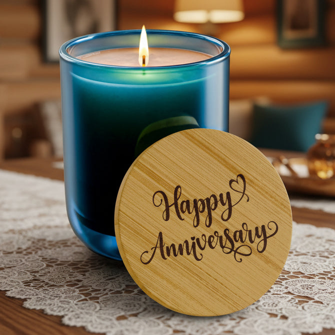 Happy Anniversary 14oz Engraved Soy Candle | Scented Gift Candle