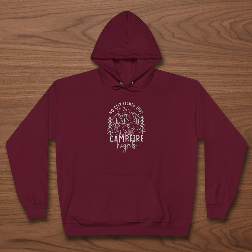 No City Lights Just Campfire Nights Hoodie
