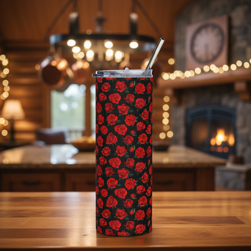 Red Rose 20oz Stainless Steel Tumbler