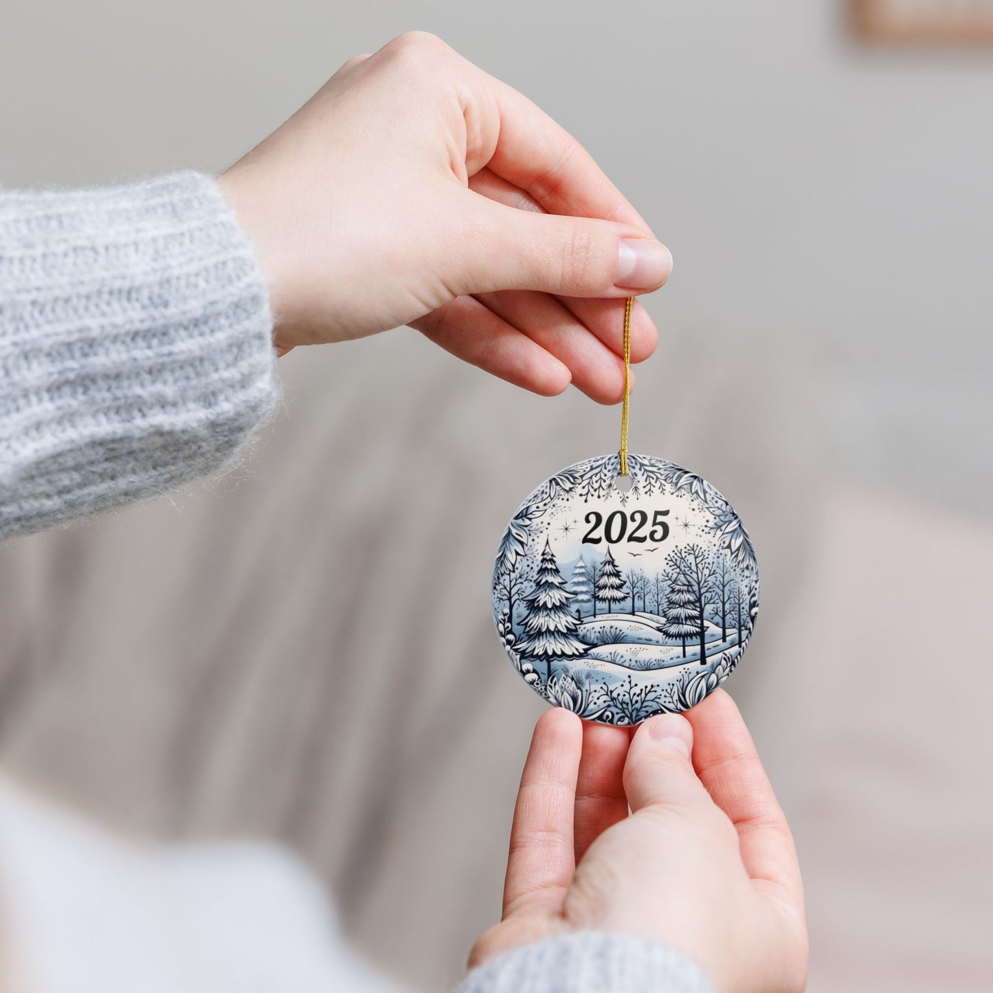 2025 Winter Woodland Ceramic Christmas Ornament