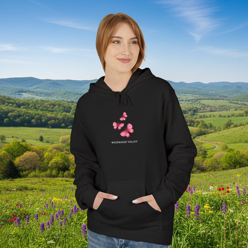 Pink Butterflies Wildwood Valley Hoodie