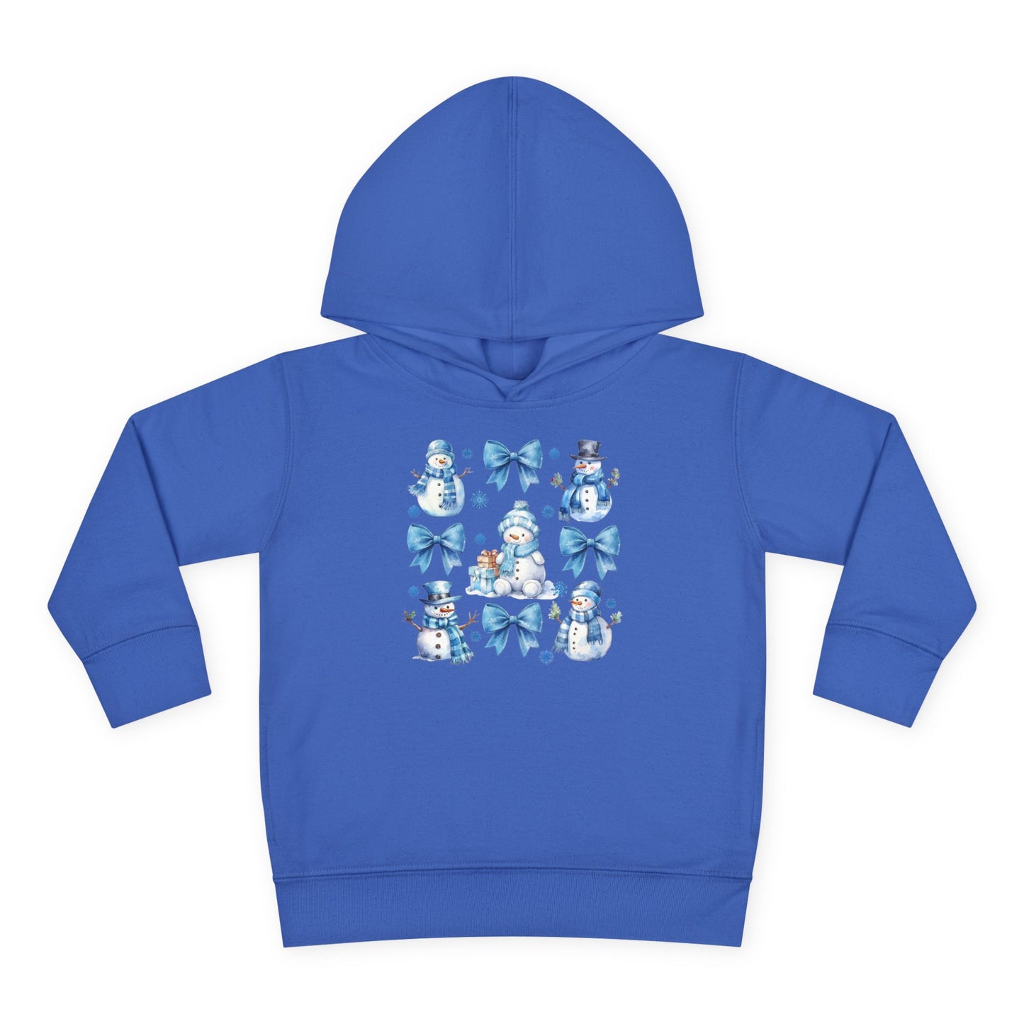 Toddler Blue Winter Bow & Snowman Hoodie