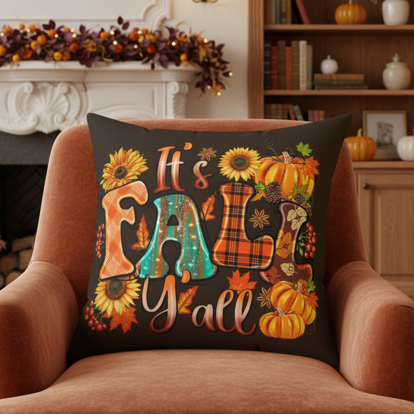 It's Fall Y'all Faux Suede Pillow