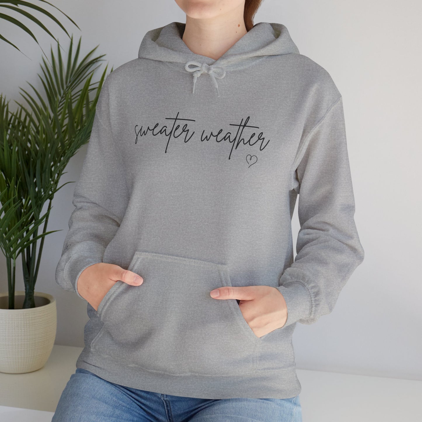 Sweater Weather Hoodie with Heart accent sleeve