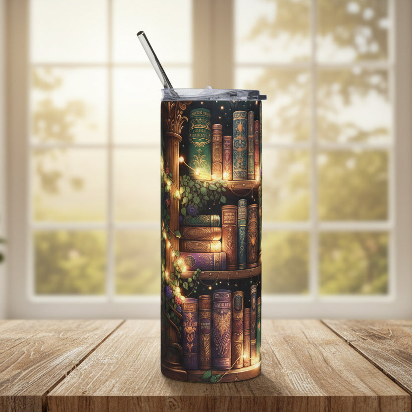 Magical Bookshelf 20oz Stainless Steel Tumbler