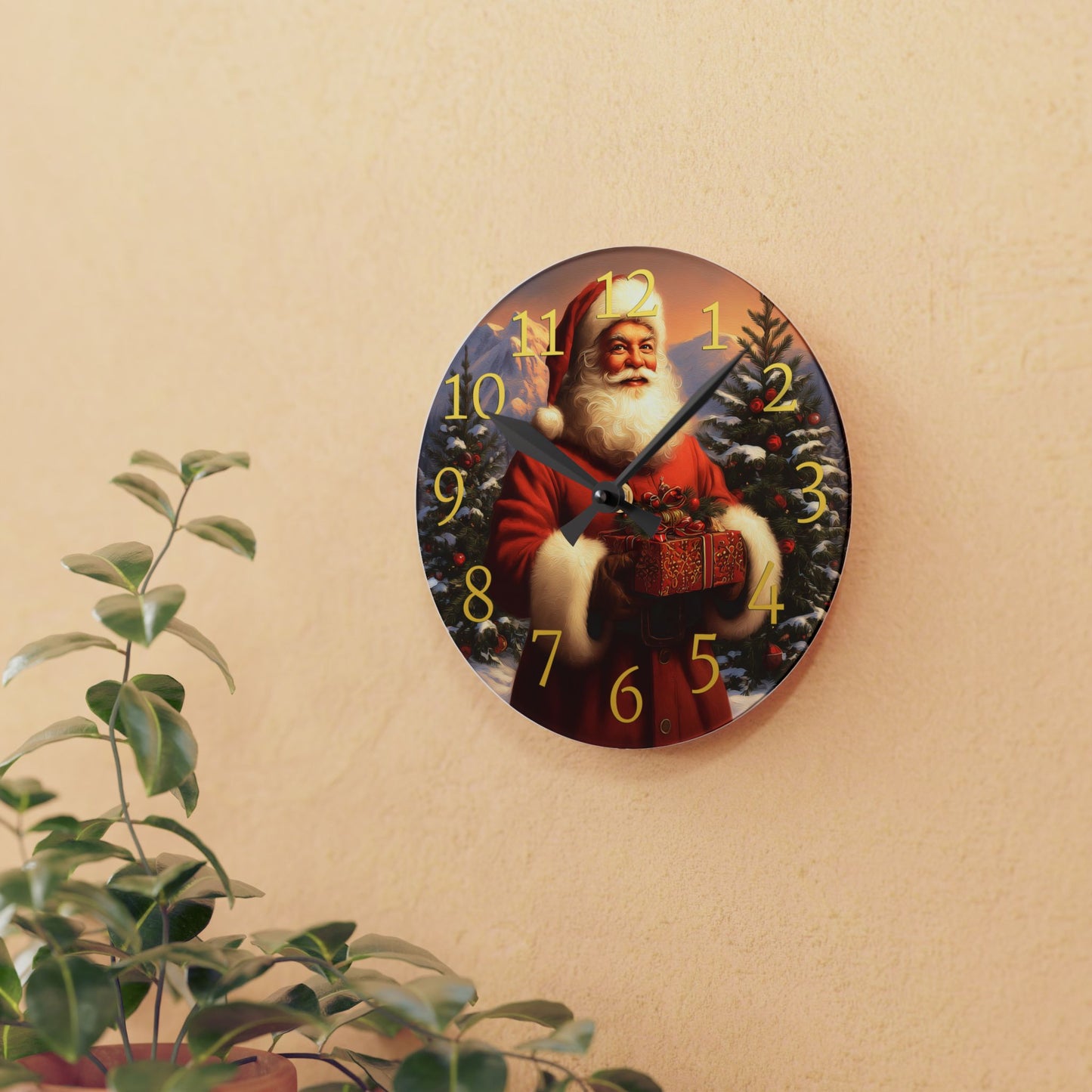 Santa's Gift Wall Clock