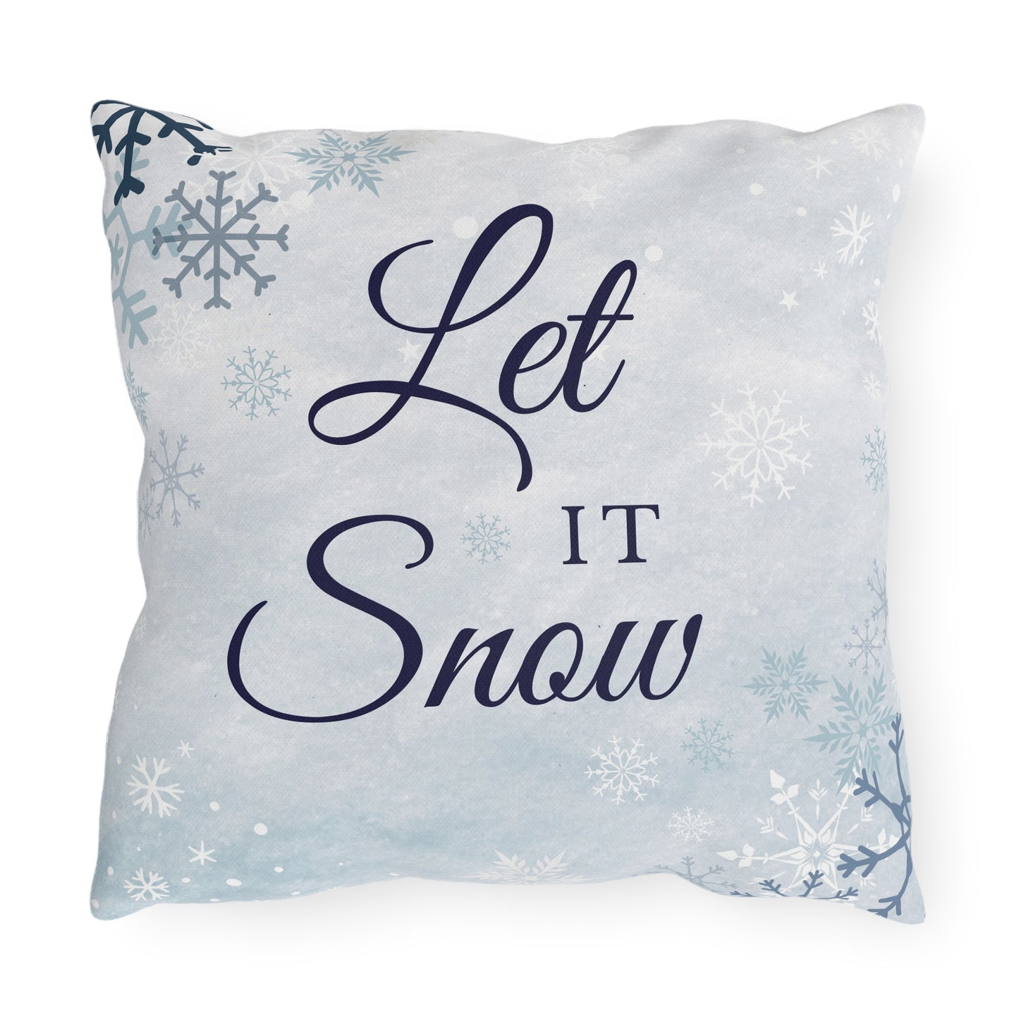 Let It Snow Snowflake Throw Pillow