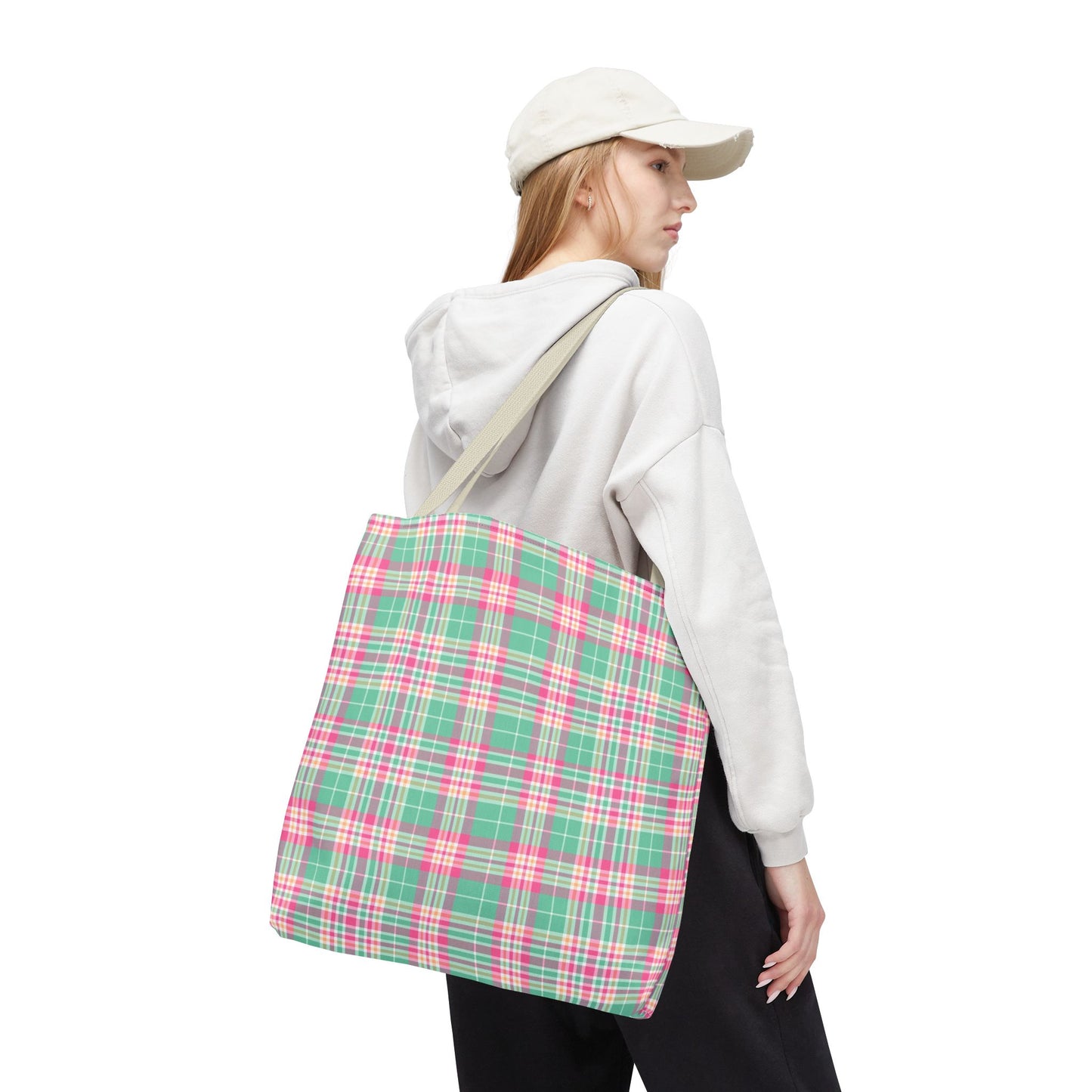 Pastel Plaid Tote Bag