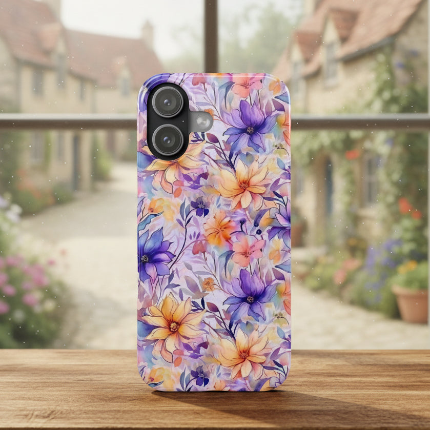 Floral Watercolor Slim Phone Case