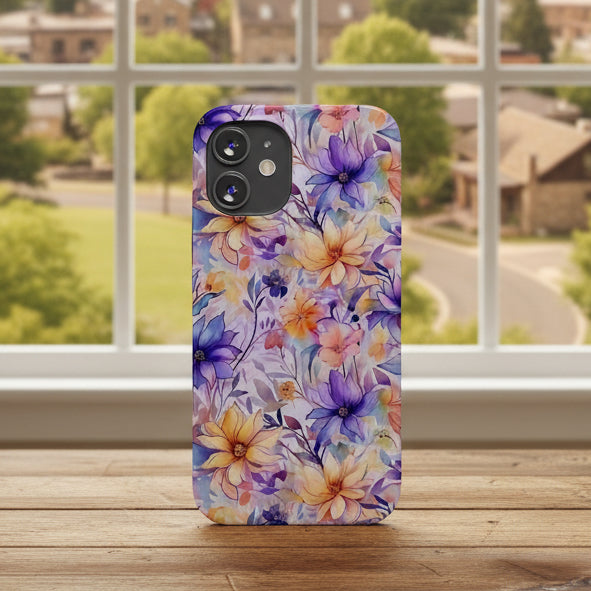 Floral Watercolor Slim Phone Case