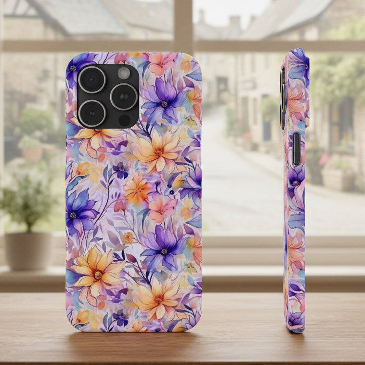 Floral Watercolor Slim Phone Case