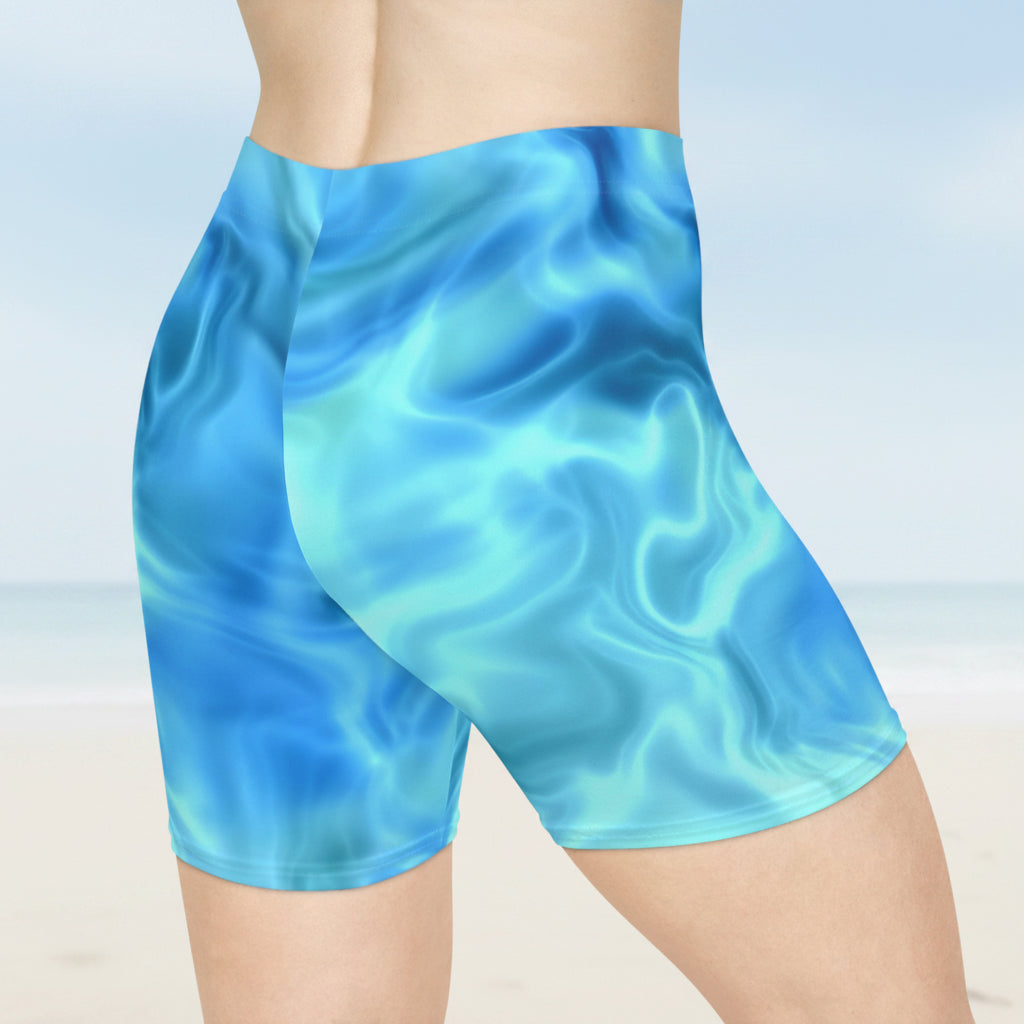 Swirling Water Yoga Shorts – Women's Activewear Sets