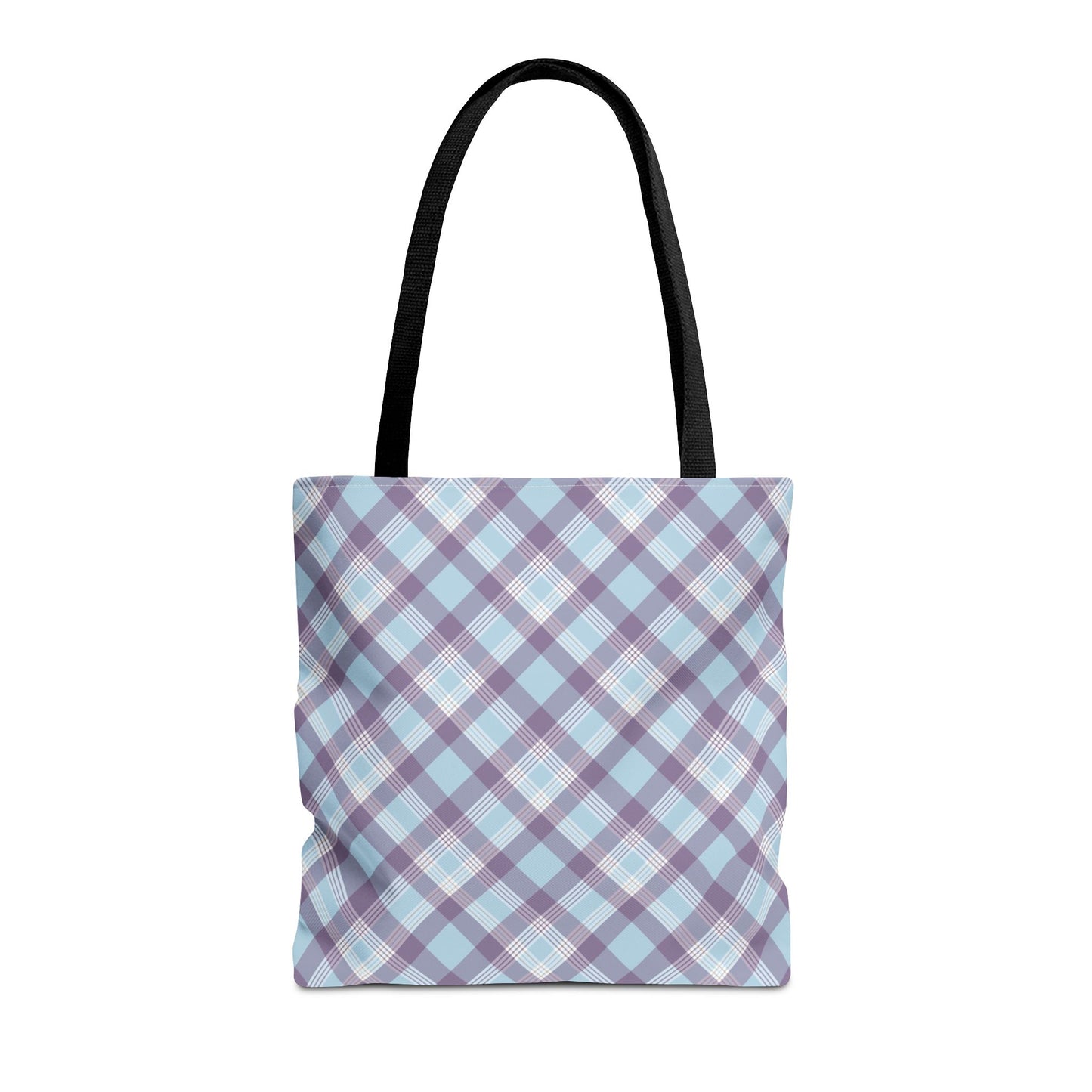 Plaid Purple Blue Tote Bag