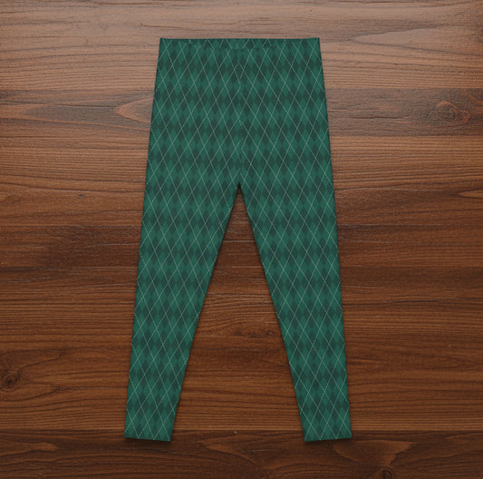 Green Argyle Leggings