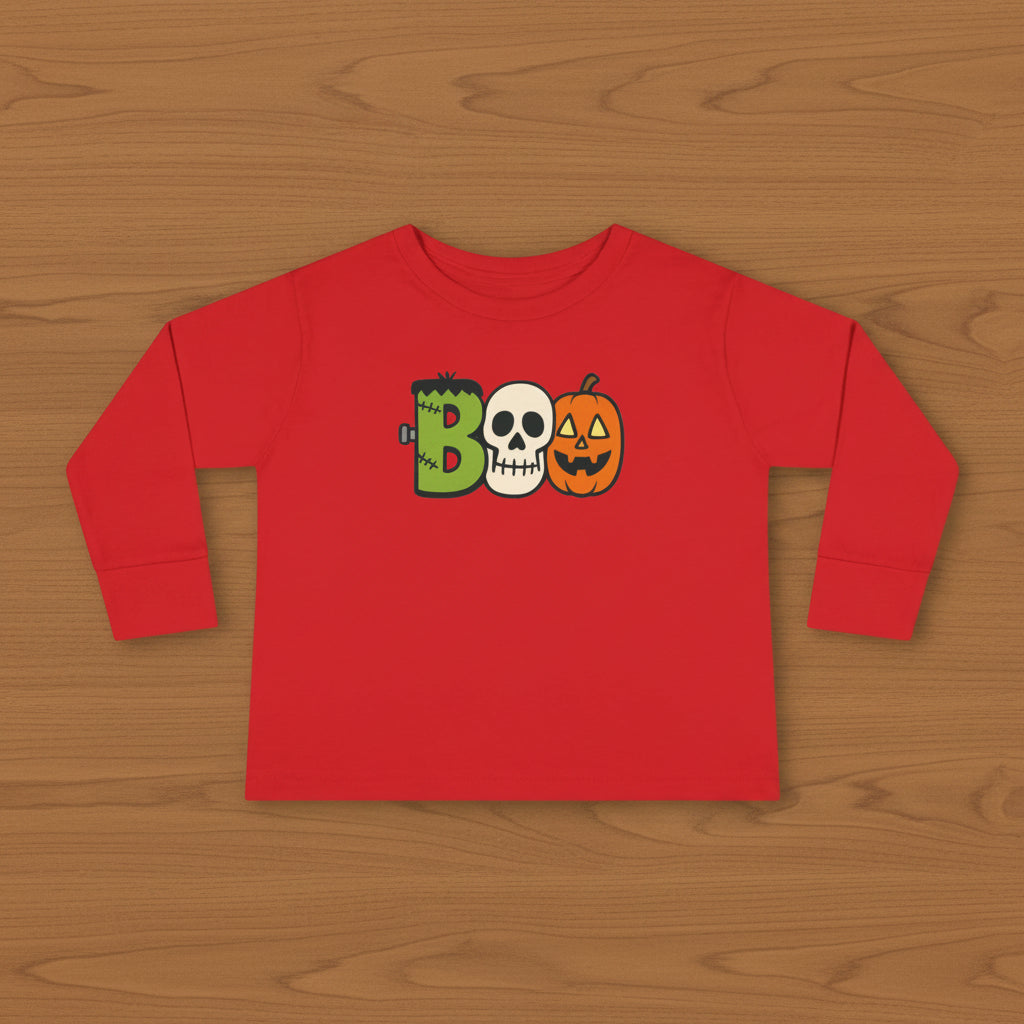 Boo Halloween Toddler Long Sleeve Tee
