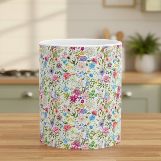 Floral Garden Ceramic Mug, (11oz, 15oz)
