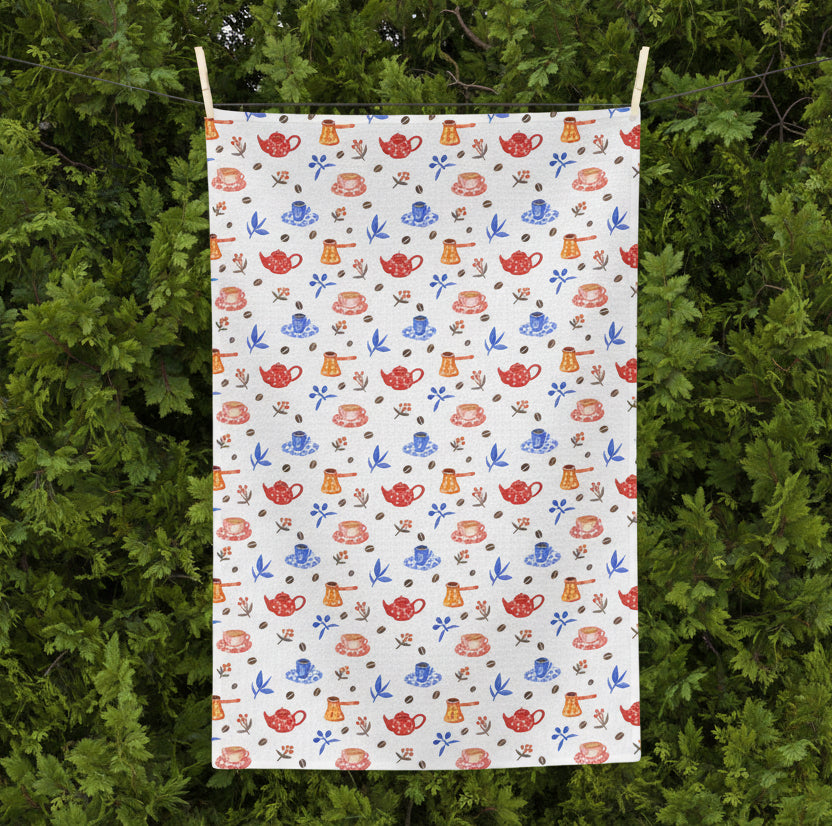 Tea Time Microfiber Kitchen Towel