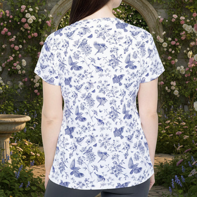 Floral Bluebird Toile Women's Jersey