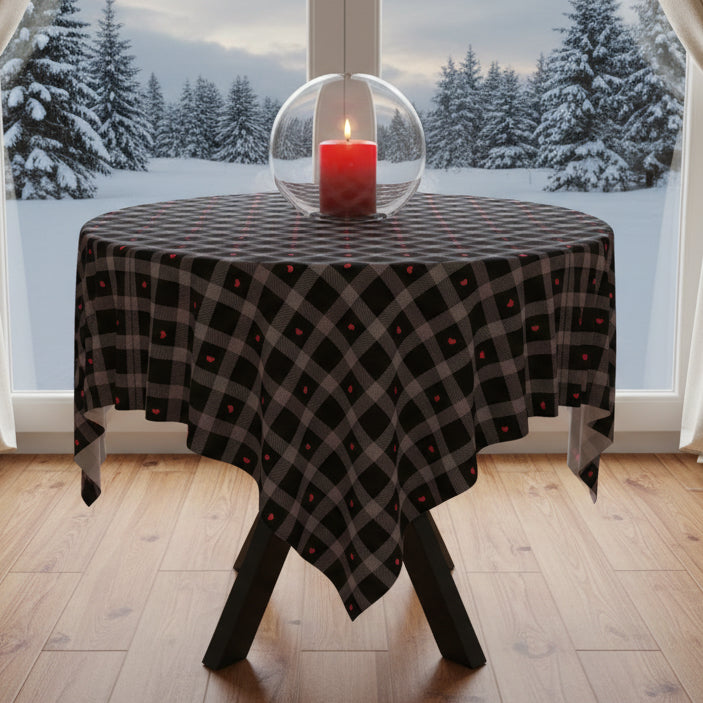 Plaid Hearts Tablecloth