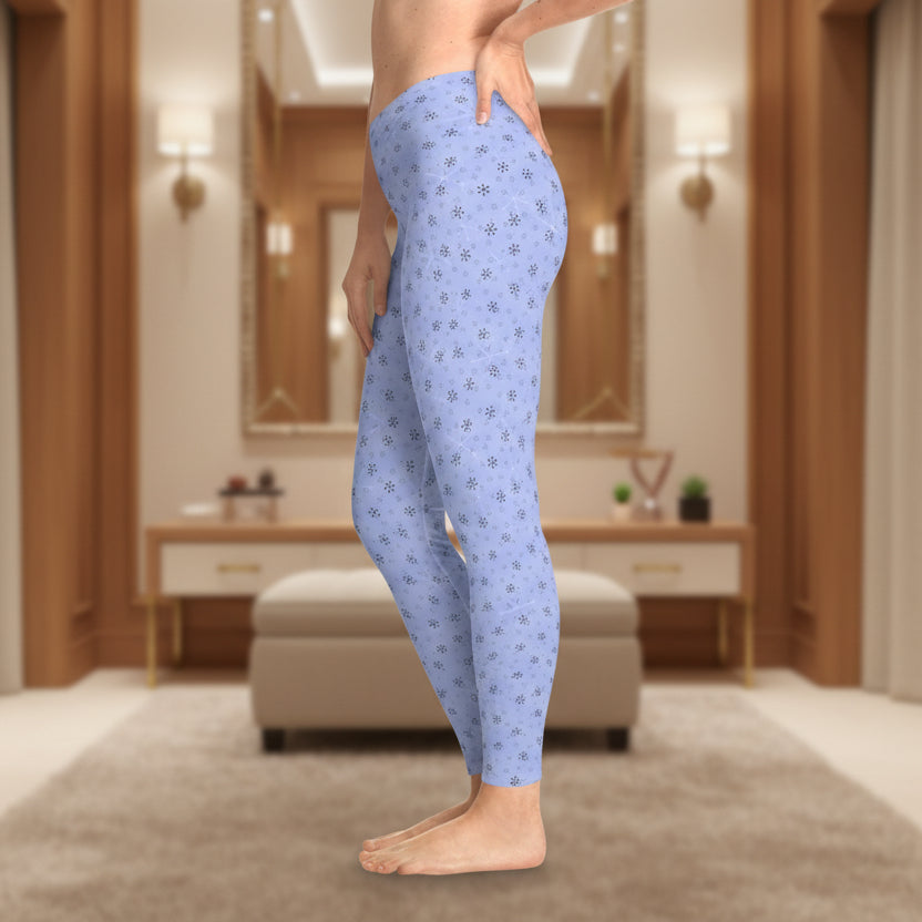 Periwinkle Blue Snowflake Leggings