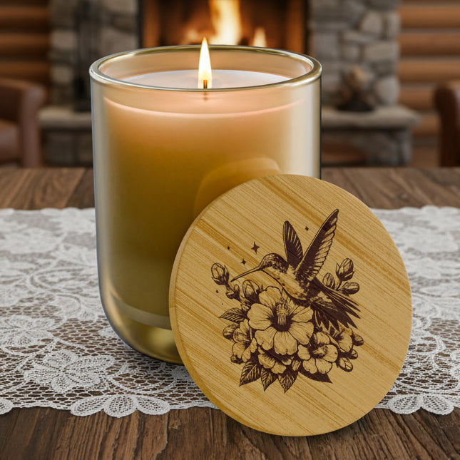 Wildwood Valley Hummingbird 14oz Engraved Soy Candle |  Scented Gift Candle