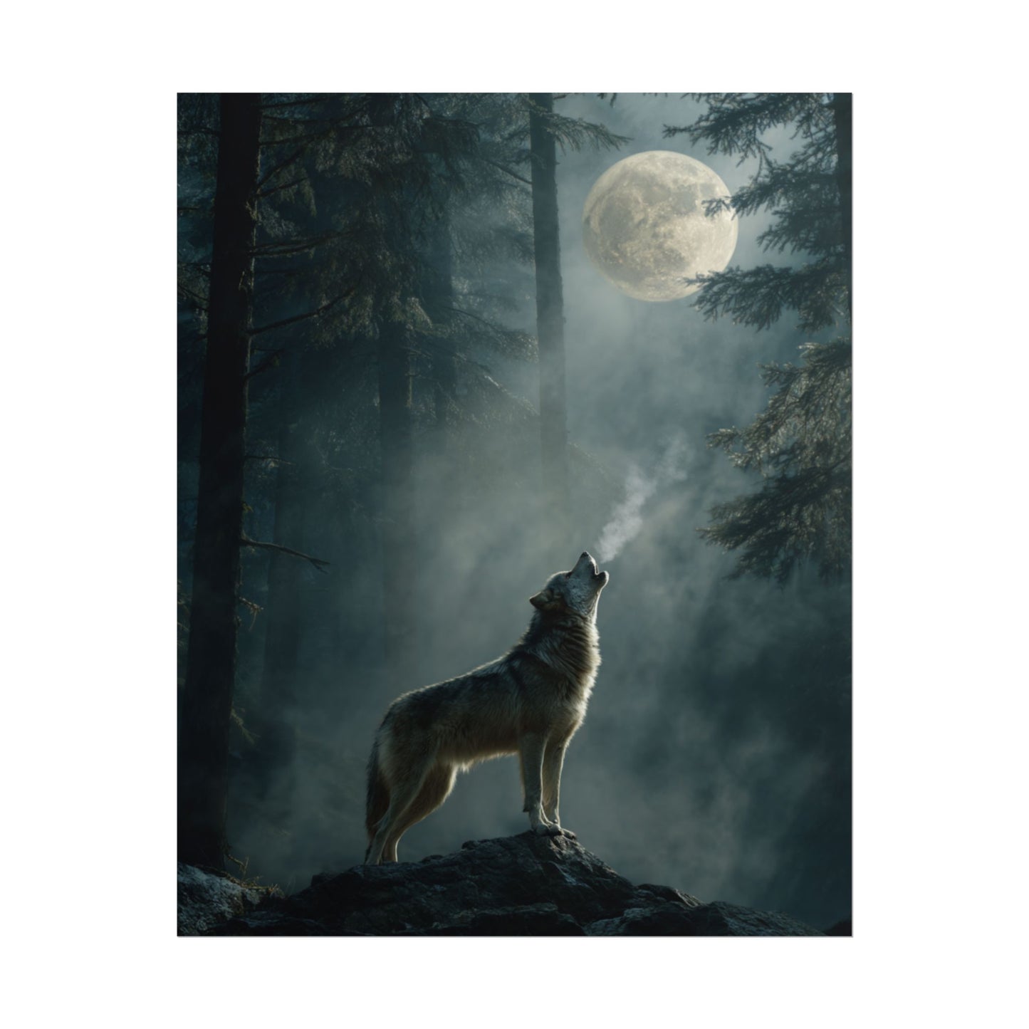 Nashoba’s Call – Howling Wolf Under the Moon Poster