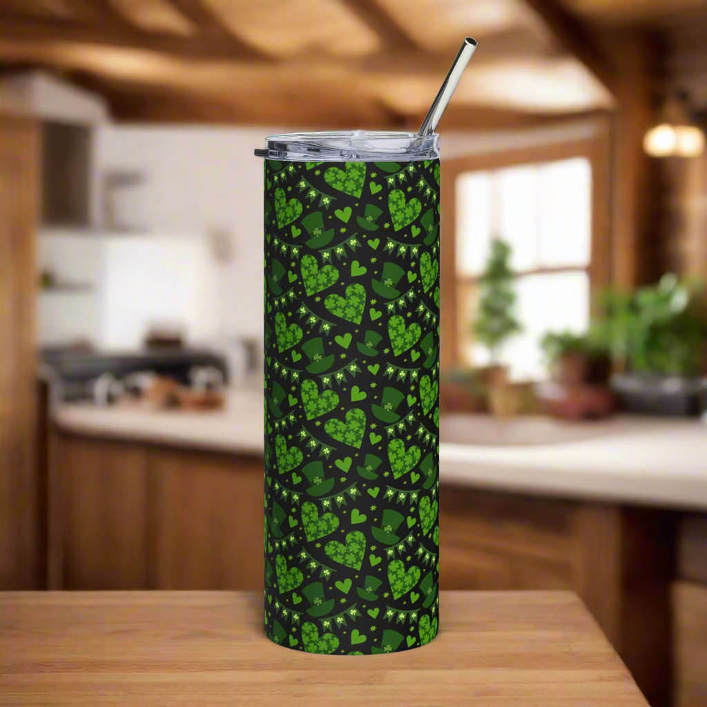 St. Patrick’s Day Hearts, Banners & Hats 20oz Stainless Steel Tumbler