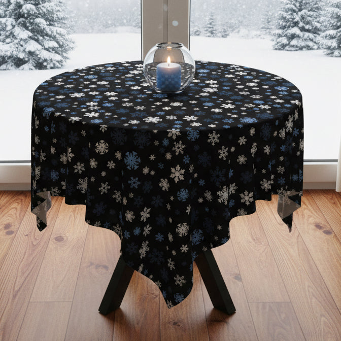 Blue Snowflakes Tablecloth